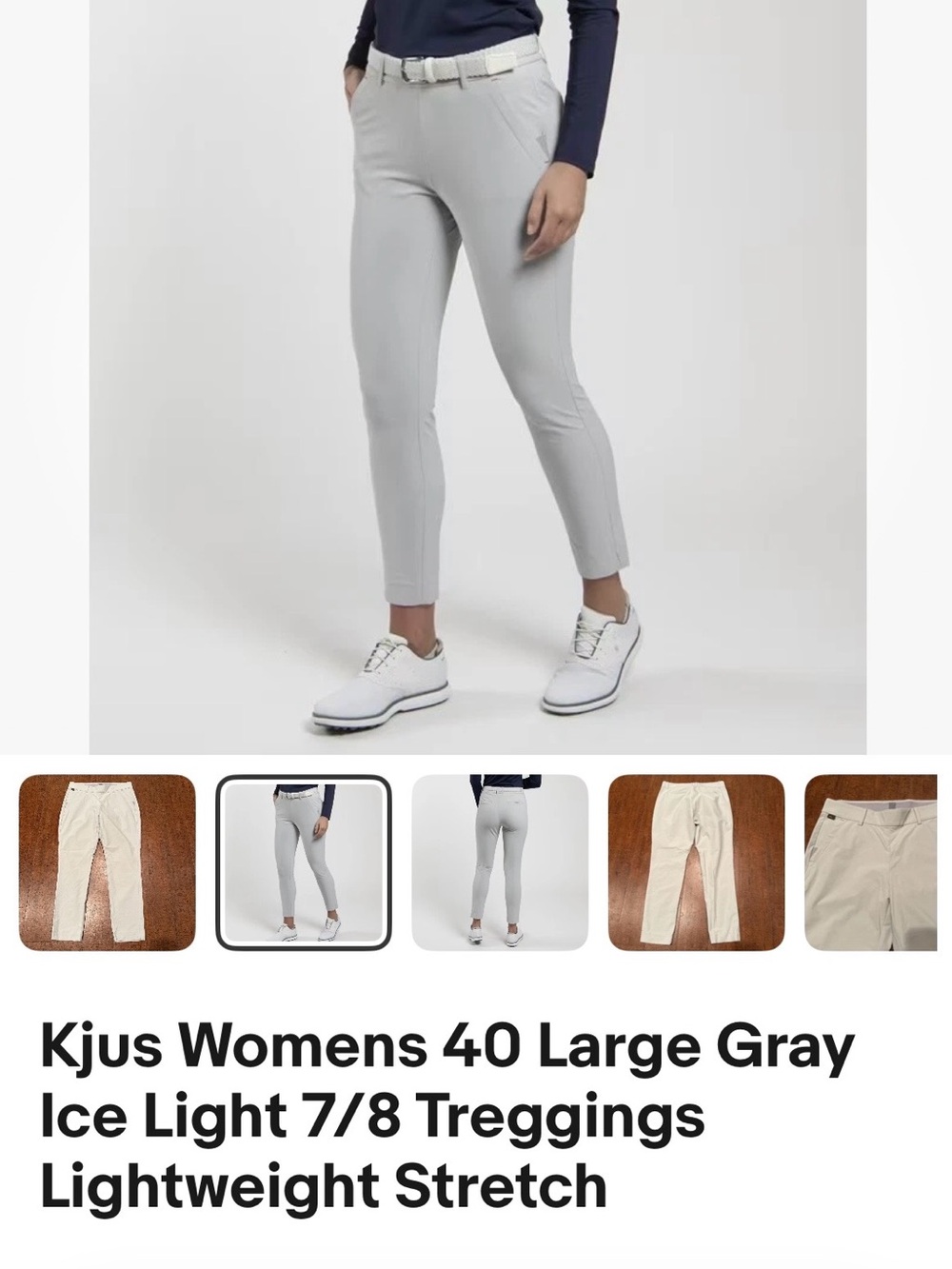 Kjus Women's Gray Ice 7/8 Treggings - Sleek Stretch Ankle Golf pants